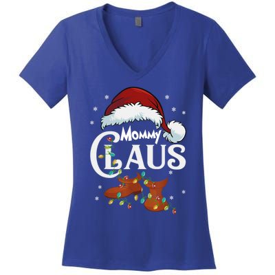 Mommy Claus Christmas Mommy Santa Family Matching Pjs Meaningful Gift Women's V-Neck T-Shirt