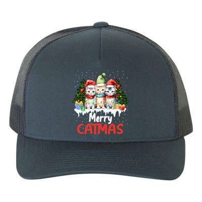 Merry Catmas Christmas Festive Feline Fun Cat Tees Gift Yupoong Adult 5-Panel Trucker Hat