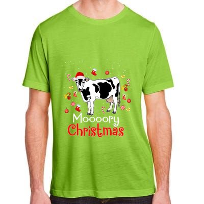 Moooory Christmas Cow Christmas Funny Santa Cow Xmas Adult ChromaSoft Performance T-Shirt