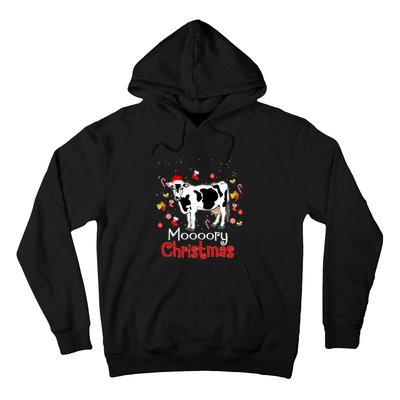 Moooory Christmas Cow Christmas Funny Santa Cow Xmas Hoodie