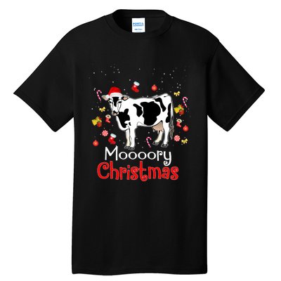 Moooory Christmas Cow Christmas Funny Santa Cow Xmas Tall T-Shirt