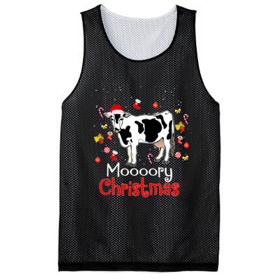 Moooory Christmas Cow Christmas Funny Santa Cow Xmas Mesh Reversible Basketball Jersey Tank