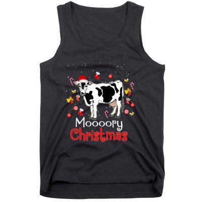 Moooory Christmas Cow Christmas Funny Santa Cow Xmas Tank Top