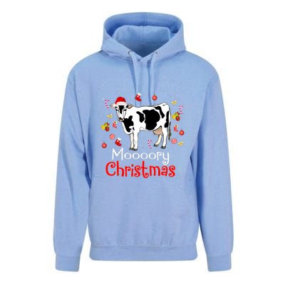 Moooory Christmas Cow Christmas Funny Santa Cow Xmas Unisex Surf Hoodie