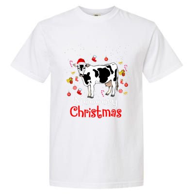 Moooory Christmas Cow Christmas Funny Santa Cow Xmas Garment-Dyed Heavyweight T-Shirt