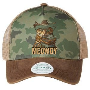 Meowdy Cowboy Cat Country Western Funny Cat Legacy Tie Dye Trucker Hat