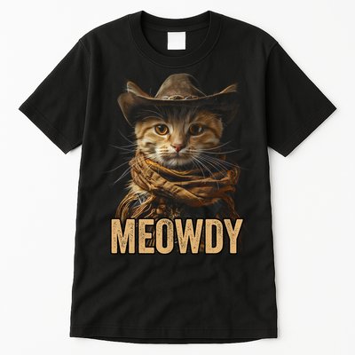 Meowdy Cowboy Cat Country Western Funny Cat Tall T-Shirt