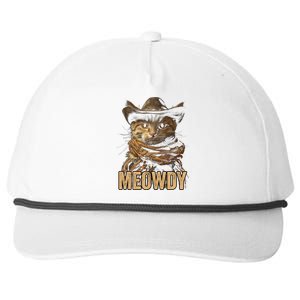 Meowdy Cowboy Cat Country Western Funny Cat Snapback Five-Panel Rope Hat