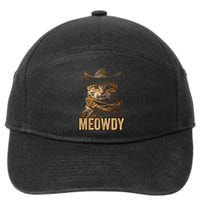 Meowdy Cowboy Cat Country Western Funny Cat 7-Panel Snapback Hat