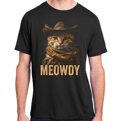 Meowdy Cowboy Cat Country Western Funny Cat Adult ChromaSoft Performance T-Shirt