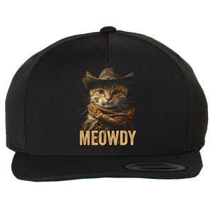 Meowdy Cowboy Cat Country Western Funny Cat Wool Snapback Cap