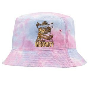 Meowdy Cowboy Cat Country Western Funny Cat Tie-Dyed Bucket Hat