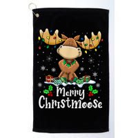 Merry Christmoose Christmas Moose Xmas Lights Golf Towel