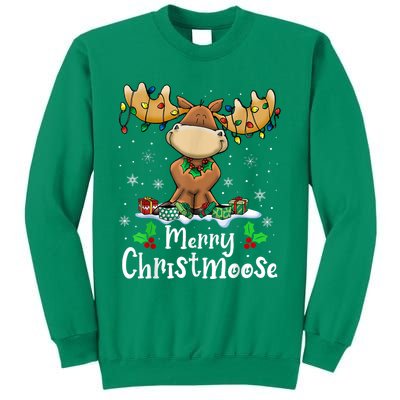 Merry Christmoose Christmas Moose Xmas Lights Sweatshirt