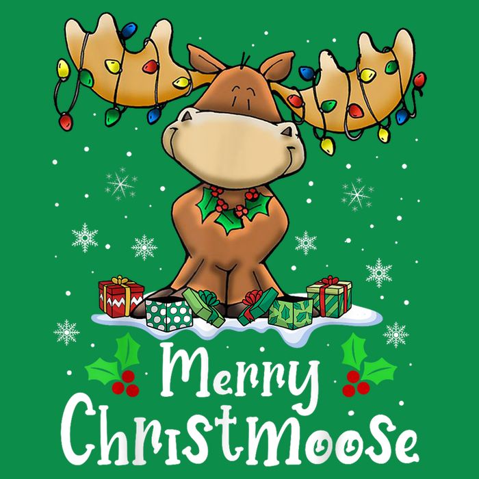 Merry Christmoose Christmas Moose Xmas Lights Premium T-Shirt