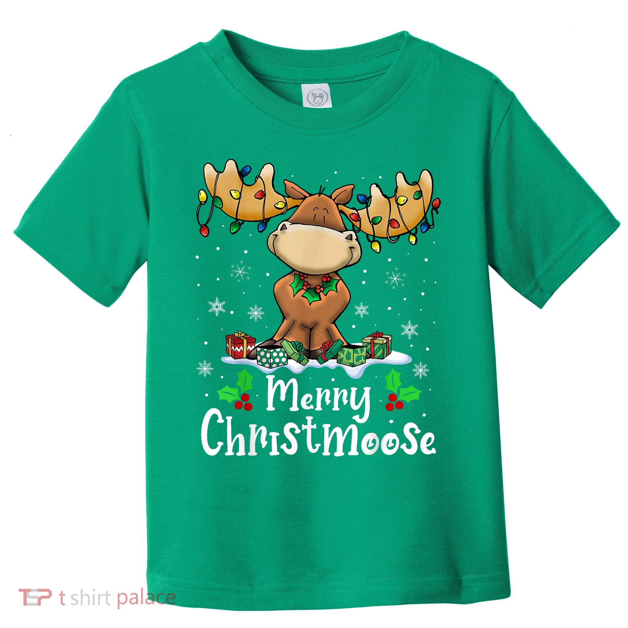 Merry Christmoose Christmas Moose Xmas Lights Toddler T-Shirt