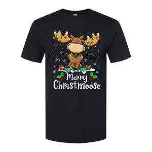 Merry Christmoose Christmas Moose Xmas Lights Softstyle CVC T-Shirt