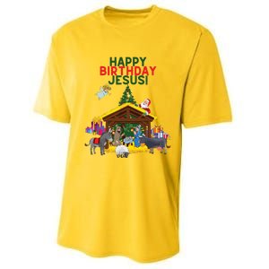 Merry Christmas Christian Happy Birthday Jesus Christ Xmas Performance Sprint T-Shirt