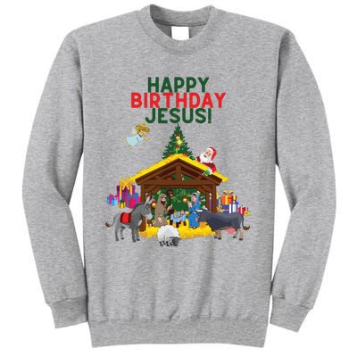 Merry Christmas Christian Happy Birthday Jesus Christ Xmas Tall Sweatshirt