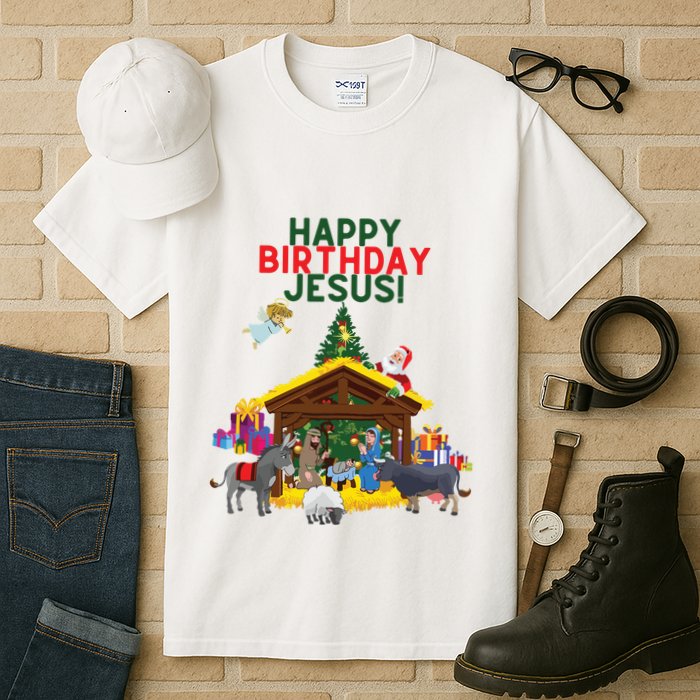 Merry Christmas Christian Happy Birthday Jesus Christ Xmas Tall T-Shirt