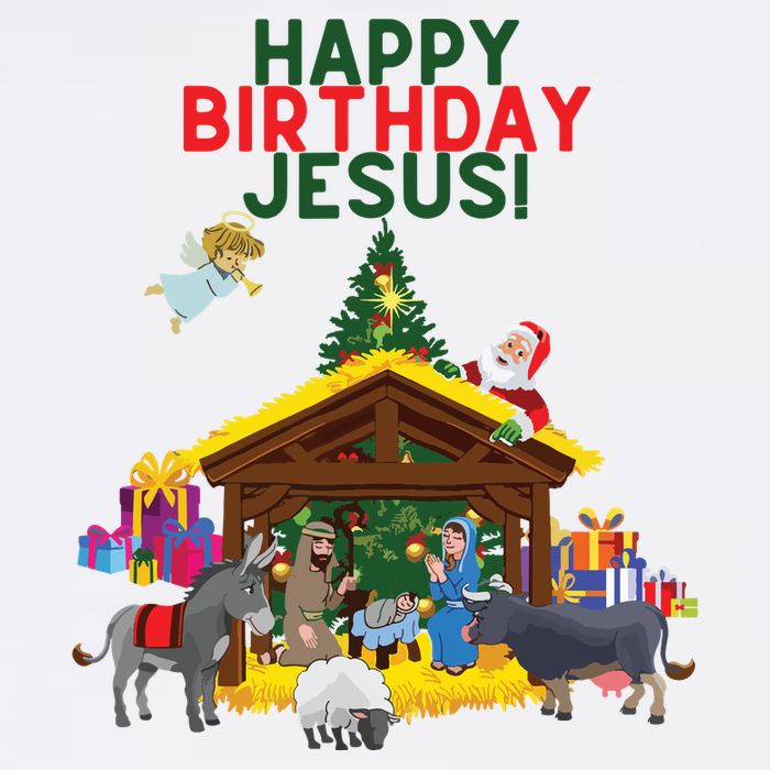 Merry Christmas Christian Happy Birthday Jesus Christ Xmas Tall T-Shirt