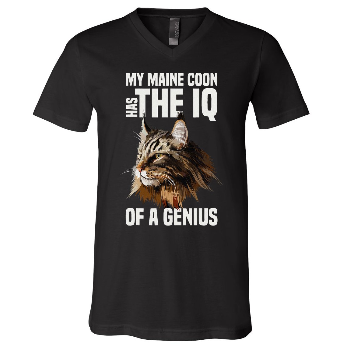 Maine Coon Cat IQ Genius V-Neck T-Shirt