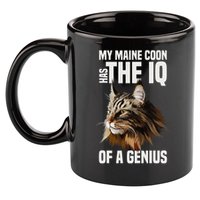 Maine Coon Cat IQ Genius 11oz C Handle Ceramic Mug
