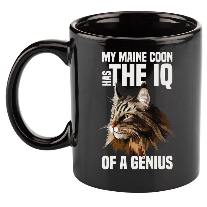 Maine Coon Cat IQ Genius 11oz C Handle Ceramic Mug