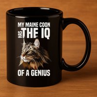 Maine Coon Cat IQ Genius 11oz C Handle Ceramic Mug
