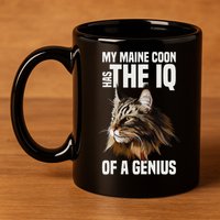 Maine Coon Cat IQ Genius 11oz C Handle Ceramic Mug