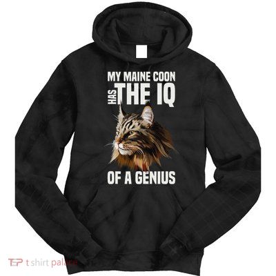 Maine Coon Cat IQ Genius Tie Dye Hoodie
