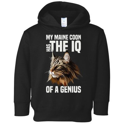 Maine Coon Cat IQ Genius Toddler Hoodie