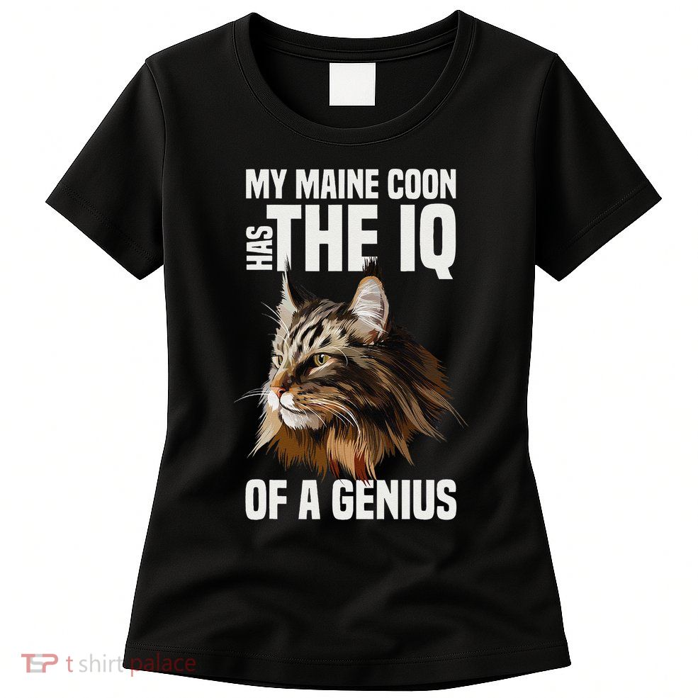 Maine Coon Cat IQ Genius Womens T-Shirt