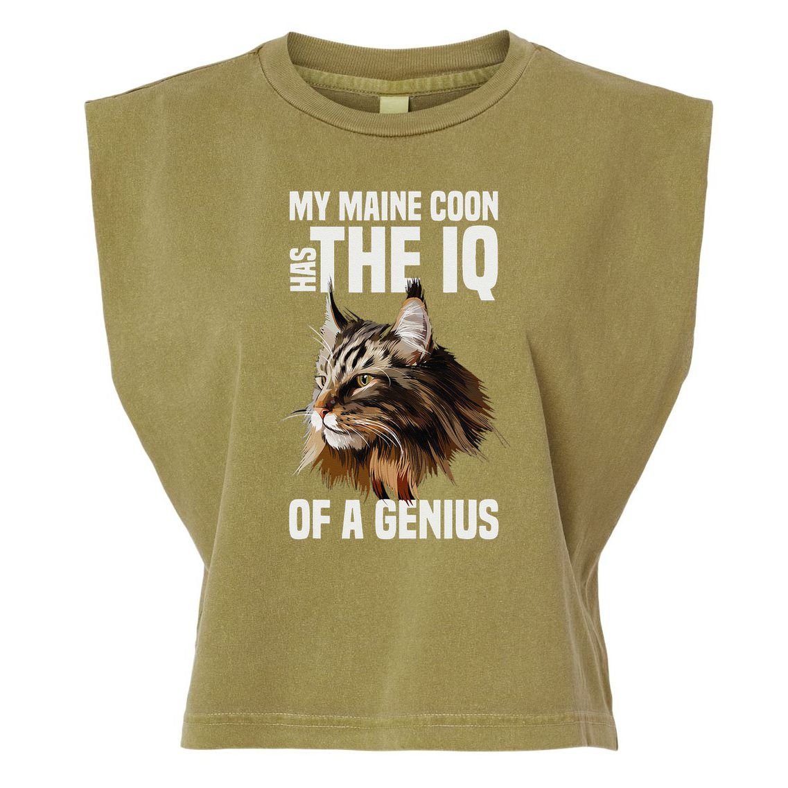 Maine Coon Cat IQ Genius Garment-Dyed Women's Muscle Tee