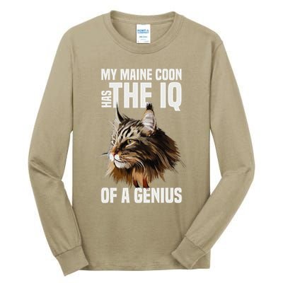 Maine Coon Cat IQ Genius Tall Long Sleeve T-Shirt