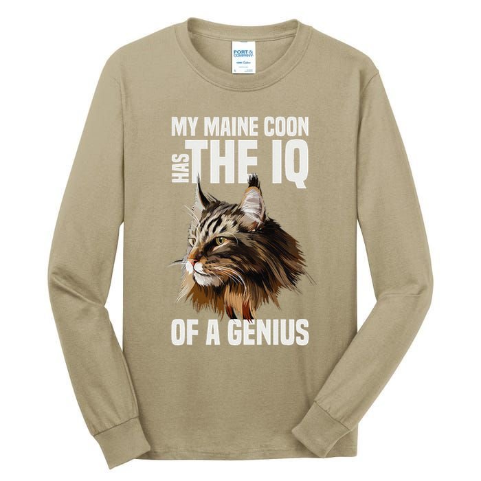Maine Coon Cat IQ Genius Tall Long Sleeve T-Shirt