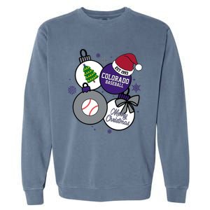 Merry Christmas Colorado Baseball Est 1993 Garment-Dyed Sweatshirt