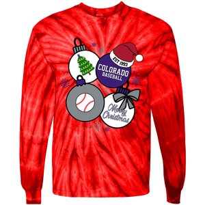 Merry Christmas Colorado Baseball Est 1993 Tie-Dye Long Sleeve Shirt