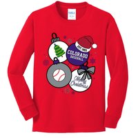 Merry Christmas Colorado Baseball Est 1993 Kids Long Sleeve Shirt