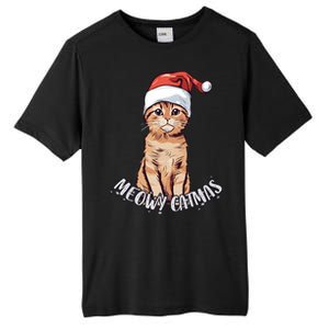 Meowy Catmas Cute Ginger Kitten Santa Hat Merry Christmas Meaningful Gift Tall Fusion ChromaSoft Performance T-Shirt