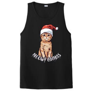 Meowy Catmas Cute Ginger Kitten Santa Hat Merry Christmas Meaningful Gift PosiCharge Competitor Tank