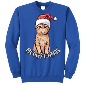 Meowy Catmas Cute Ginger Kitten Santa Hat Merry Christmas Meaningful Gift Sweatshirt