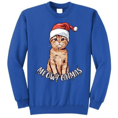 Meowy Catmas Cute Ginger Kitten Santa Hat Merry Christmas Meaningful Gift Sweatshirt