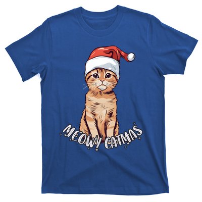 Meowy Catmas Cute Ginger Kitten Santa Hat Merry Christmas Meaningful Gift T-Shirt