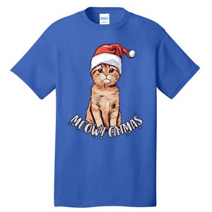 Meowy Catmas Cute Ginger Kitten Santa Hat Merry Christmas Meaningful Gift Tall T-Shirt