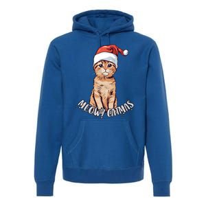 Meowy Catmas Cute Ginger Kitten Santa Hat Merry Christmas Meaningful Gift Premium Hoodie