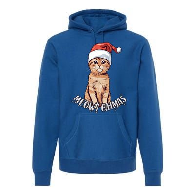 Meowy Catmas Cute Ginger Kitten Santa Hat Merry Christmas Meaningful Gift Premium Hoodie