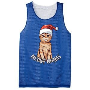 Meowy Catmas Cute Ginger Kitten Santa Hat Merry Christmas Meaningful Gift Mesh Reversible Basketball Jersey Tank