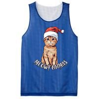 Meowy Catmas Cute Ginger Kitten Santa Hat Merry Christmas Meaningful Gift Mesh Reversible Basketball Jersey Tank