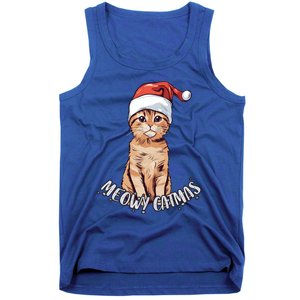 Meowy Catmas Cute Ginger Kitten Santa Hat Merry Christmas Meaningful Gift Tank Top